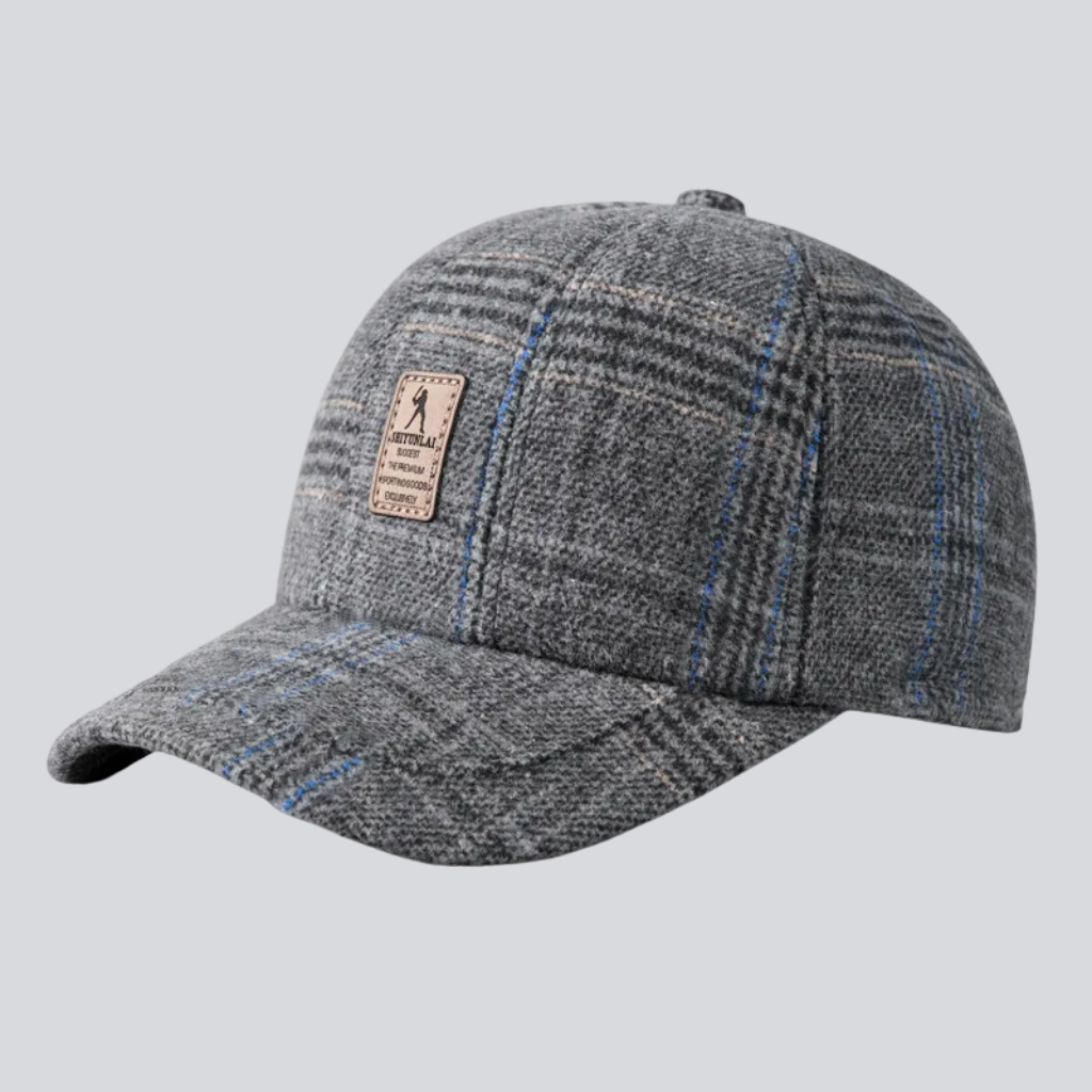 Steven | Wool heritage plaid cap (Dark Gray)
