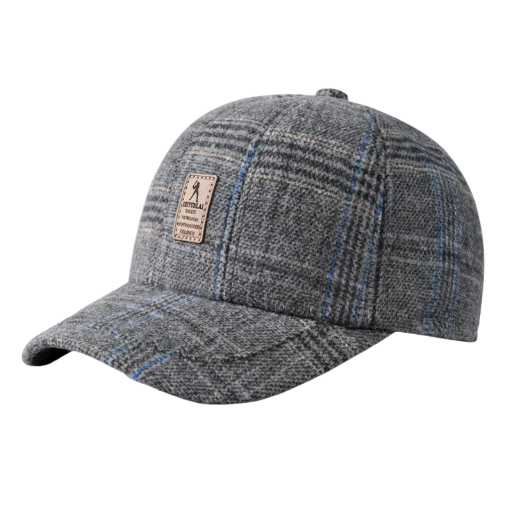 Steven | Wool heritage plaid cap (Dark Gray)